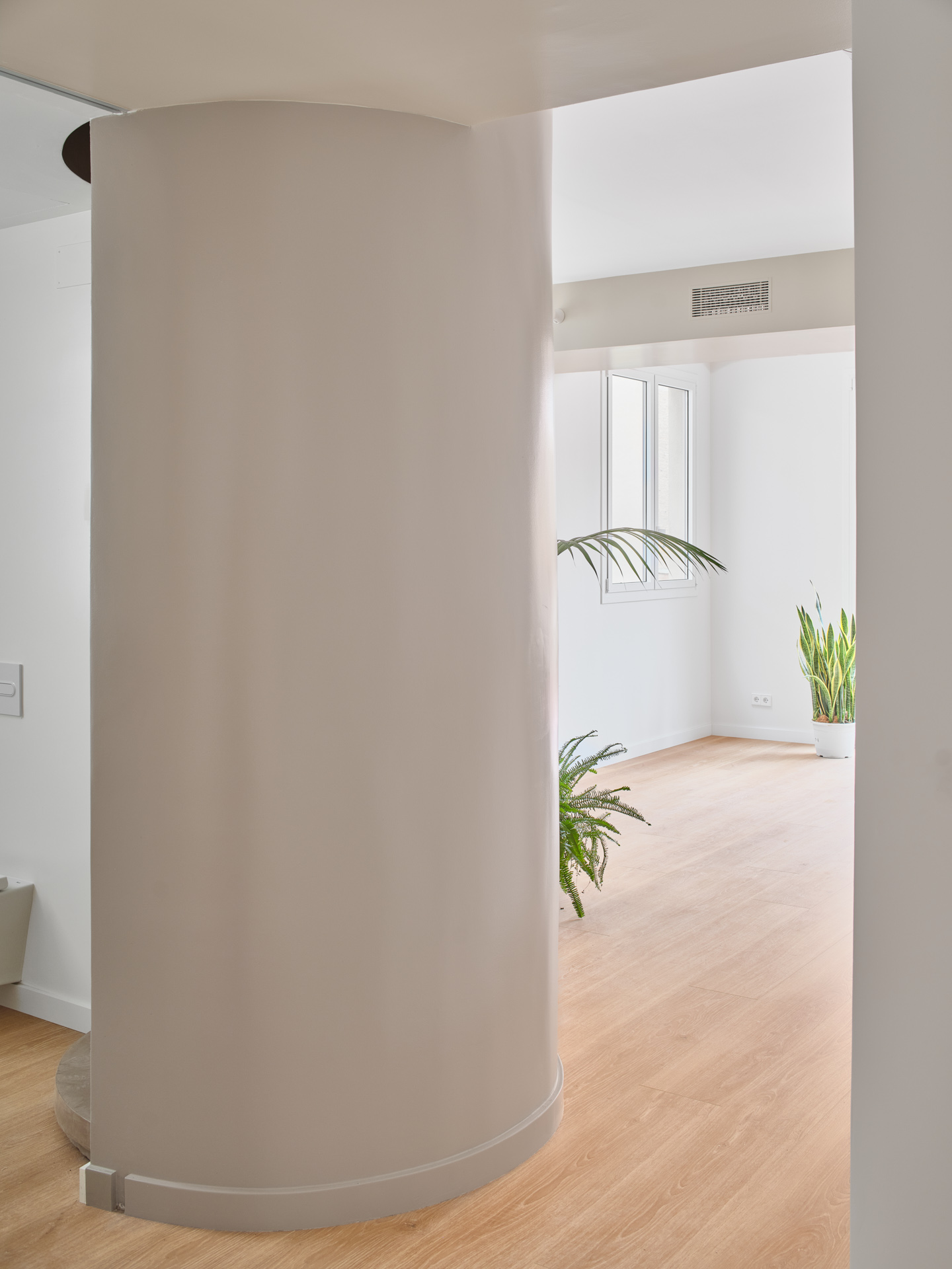 CRU innovative flat renovation project in Barcelona. La Fiona, an apartment converted into a modern and neutral space