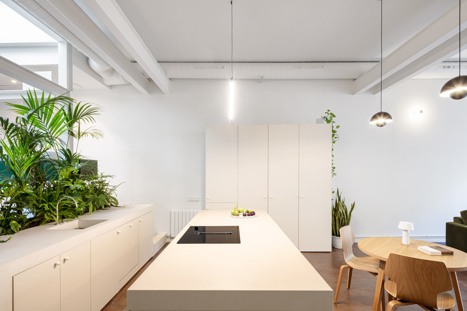 CRU innovative flat renovation project in Barcelona. La Violeta, an apartment converted into a modern and natural space