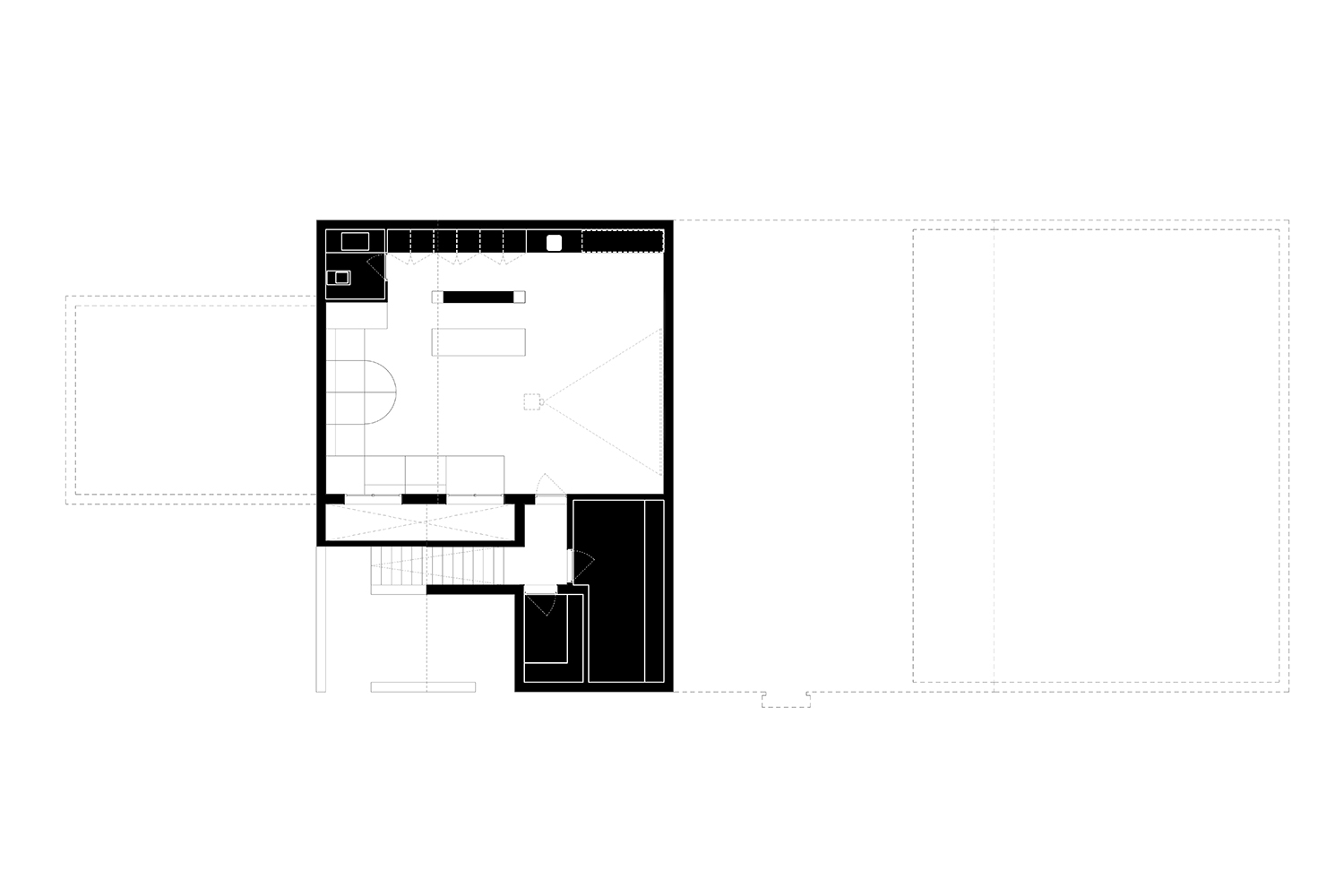 CRU innovative flat renovation project in Barcelona. La Bea, an old apartment renovated into a modern black and white space.