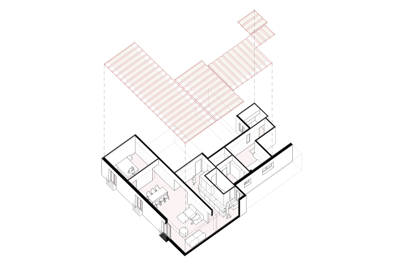 CRU innovative flat renovation project in Barcelona. La Ramona, An old apartment converted into a modern and spacious piece.