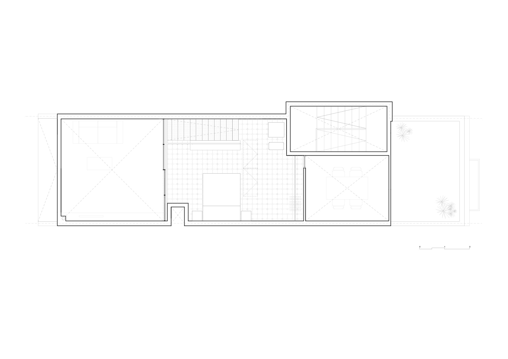 CRU innovative flat renovation project in Barcelona. La Dominique, an attic with many volumetric possibilities.