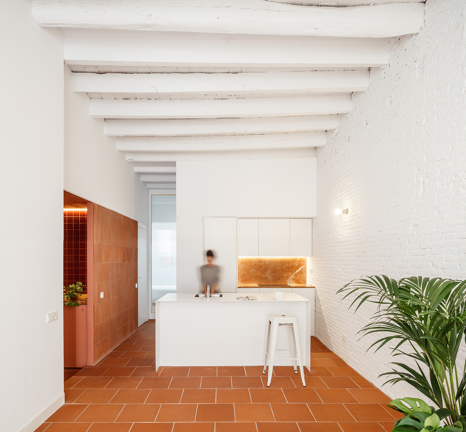 CRU innovative flat renovation project in Barcelona. La Odette, an old apartment converted into a modern and spacious piece.