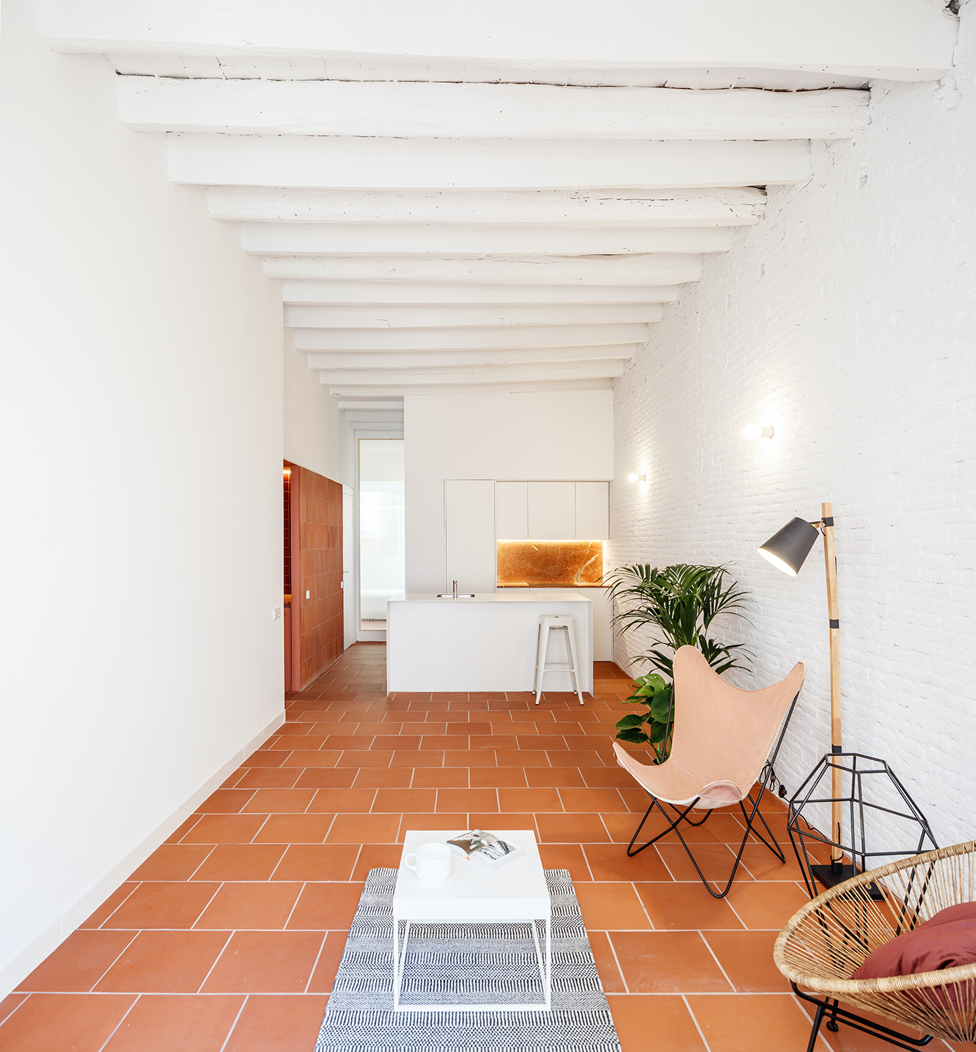 CRU innovative flat renovation project in Barcelona. La Odette, an old apartment converted into a modern and spacious piece.